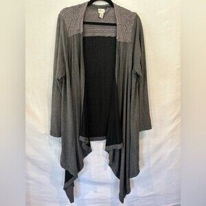 Chico's Zenergy Retreat Cable Knit Sweater Jacket Size 4